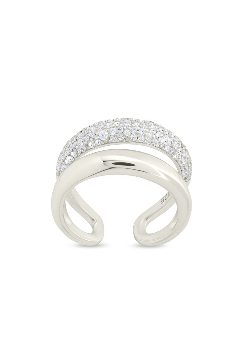 Maisey Cubic Zirconia Double Band Ring, Main, color, SILVER