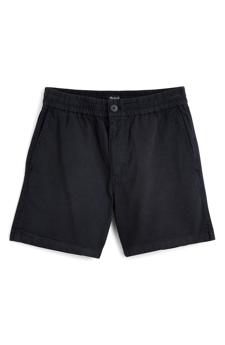 Madewell Everywear Cotton & Hemp Shorts, Alternate, color, Black Coal
