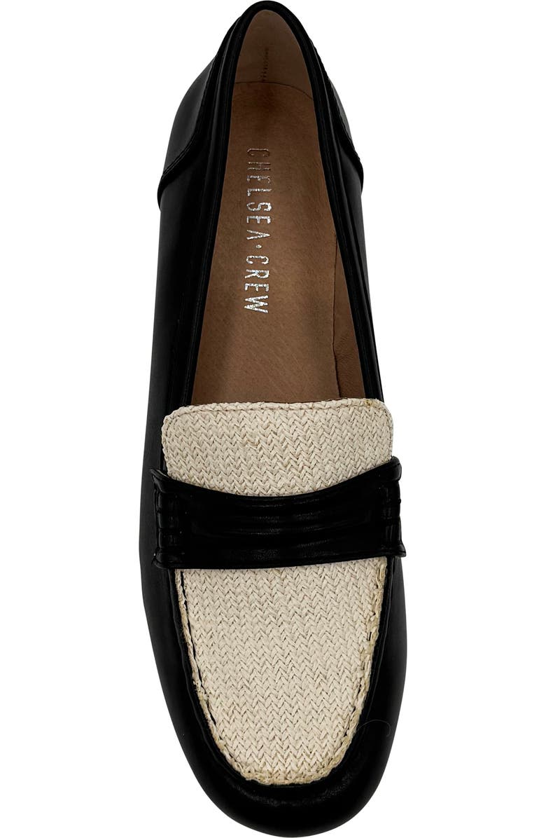 CHELSEA CREW Archer Knit Loafer, Alternate, color, Black And Bone Pu