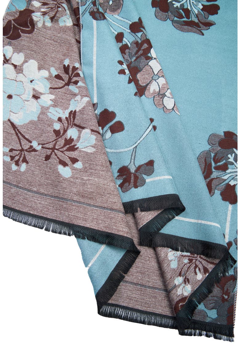 Botanical Reversible Print Scarf, Alternate, color, LIGHT BLUE