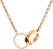 Pre-Owned Cartier Love Interlocking Necklace 18K Rose Gold