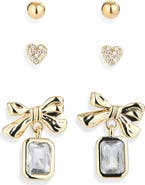 NORDSTROM RACK Set of 3 Cubic Zirconia Stud & Drop Earrings