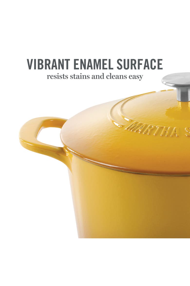 Gatwick 7-Quart Enameled Cast Iron Dutch Oven with Lid, Alternate, color, Yellow