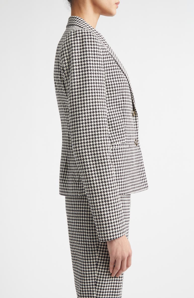 ST. JOHN Vichy Houndstooth Cotton Blend Jacket, Alternate, color, Black/ Ecru