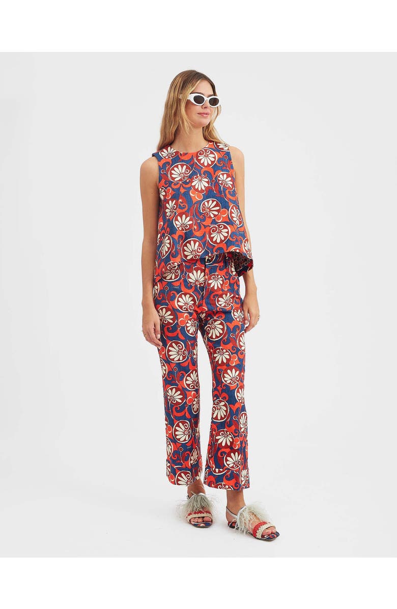 La DoubleJ Hendrix Pants Moonflower Navy, Main, color,