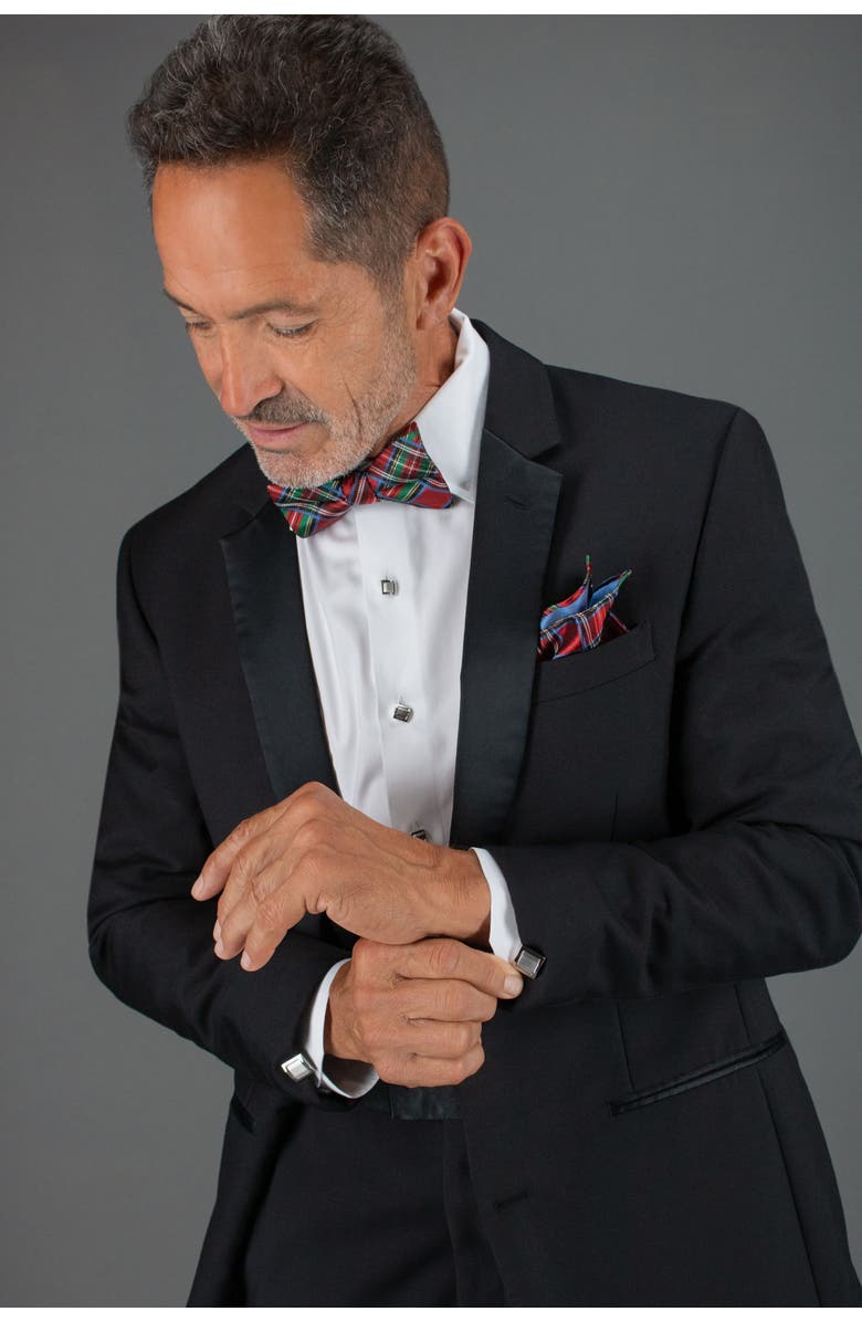 Trafalgar Nicholas Tartan Plaid Silk Pocket Square, Alternate, color, Tartan Plaid