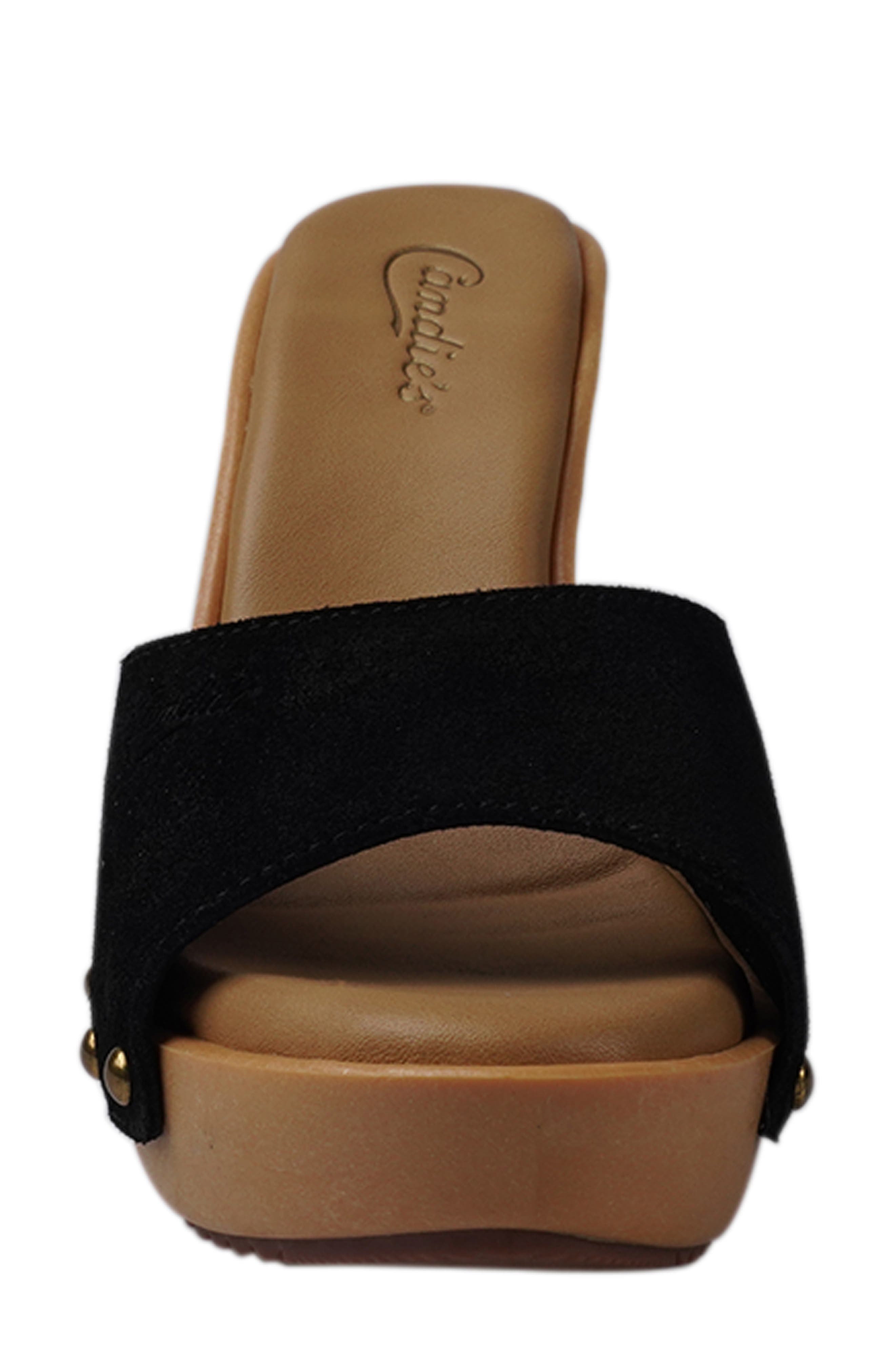 Candie's Viviana Platform Sandal, Alternate, color, Black Suede