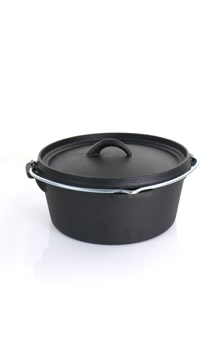 Megachef Pre-Seasoned Cast Iron 5-Piece Kitchen Cookware Set, Pots and Pans, Alternate, color, Black