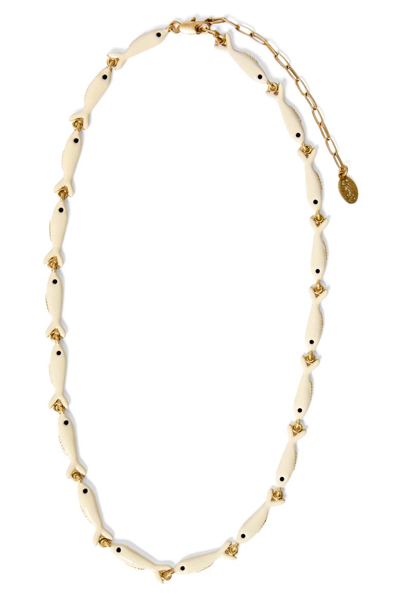 Enamel Sardine Necklace, Main, color, CREAM