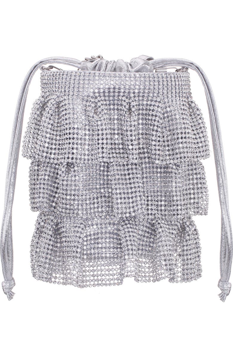 Nina Elegant Drawstring Clutch, Alternate, color, Silver