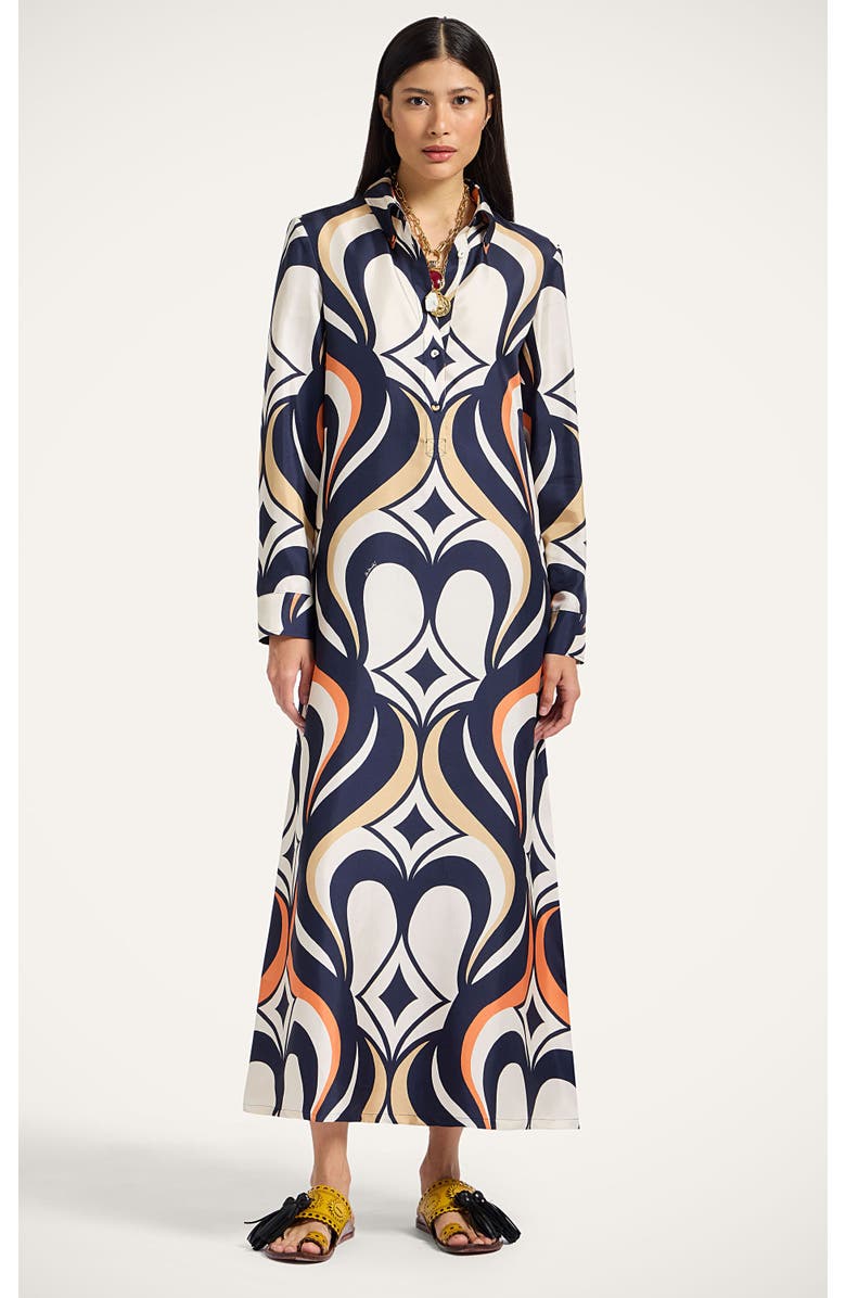 La DoubleJ Chemise Swing Dress, Main, color, Jive Macro White