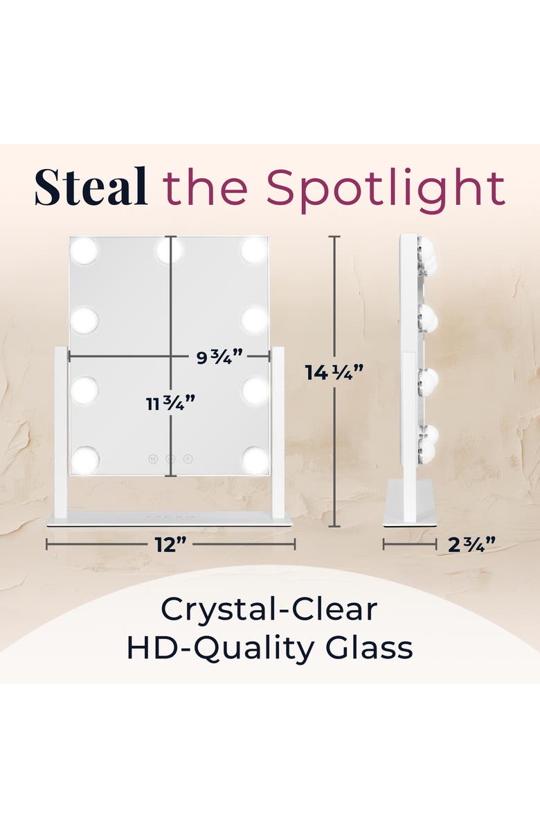 Zadro Small Vertical Hollywood Makeup Mirror with Lights, Alternate, color, White