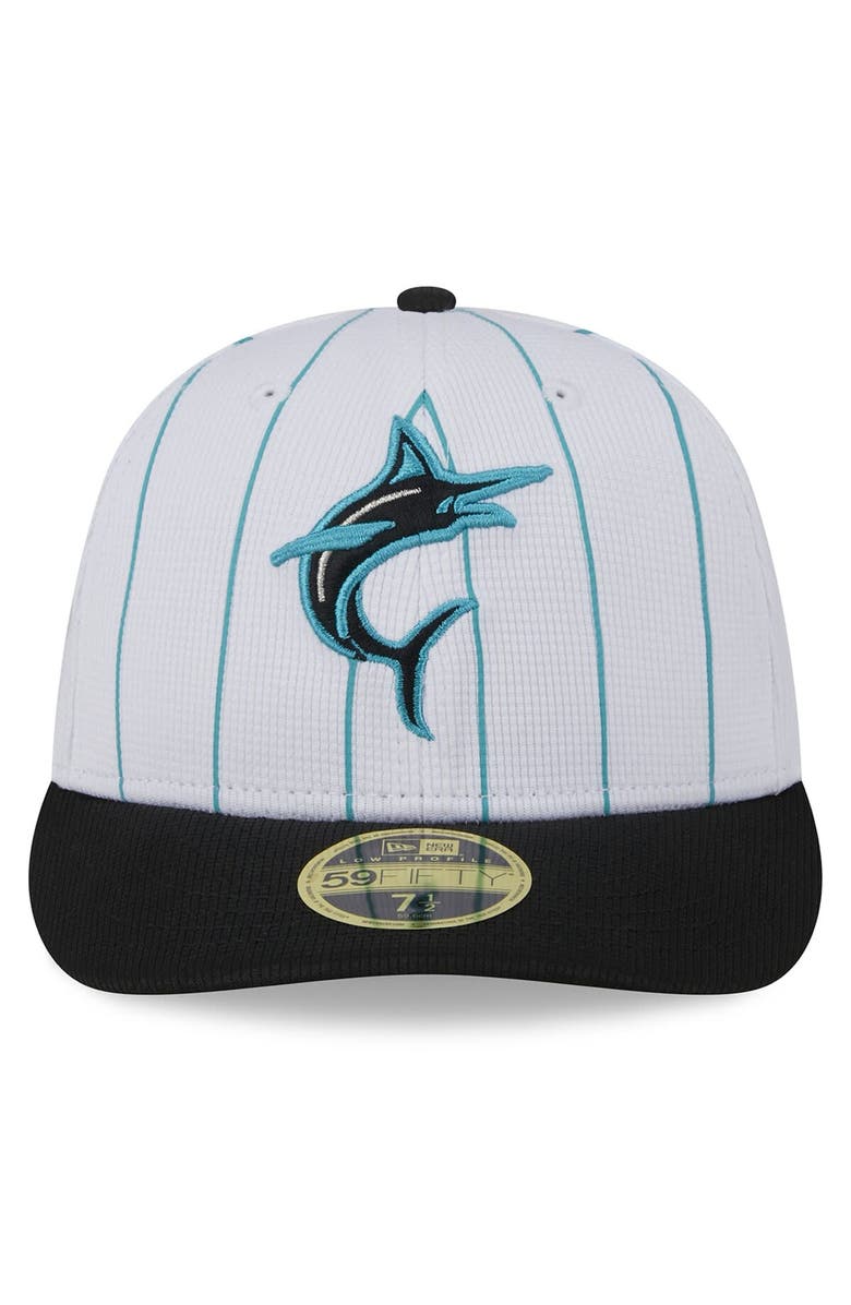 New Era Men's New Era White Miami Marlins 2025 Batting Practice Low Profile 59FIFTY Fitted Hat, Alternate, color, White