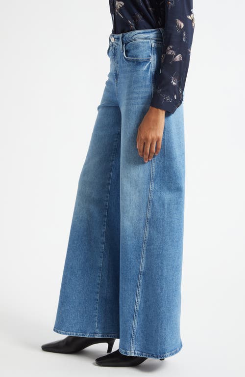 L'agence Beau Seamed High Waist Wide Leg Jeans In Blue