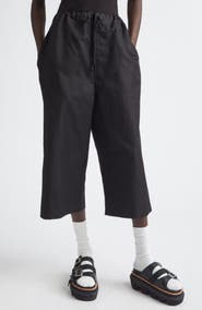Tao Comme des Garçons Crop Cotton & Linen Twill Wide Leg Pants