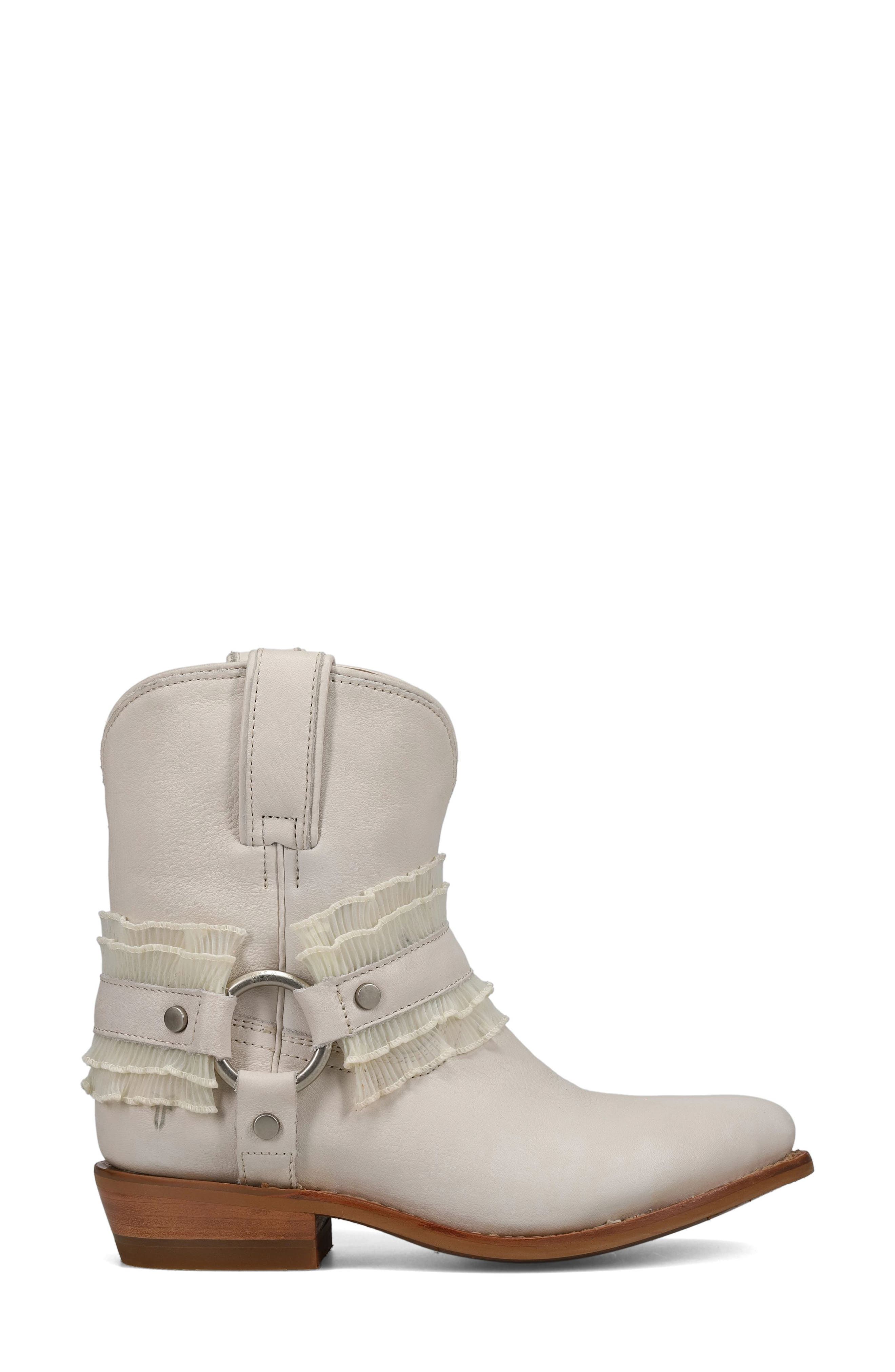 Billy Ruffle Harness Bootie, Alternate, color, IVORY