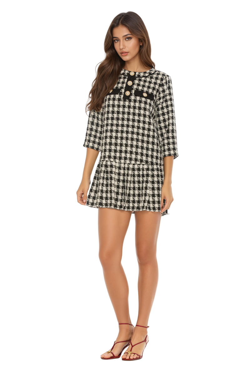 Alexia Admor Sabine Dress, Alternate, color, Bw Houndstooth