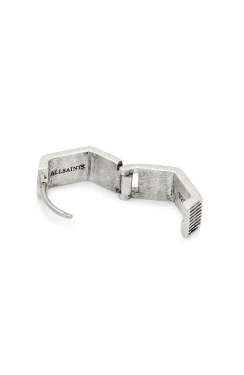 ALLSAINTS HEXAGONAL RIDGE SINGLE HUGGIE HOOP EARRING