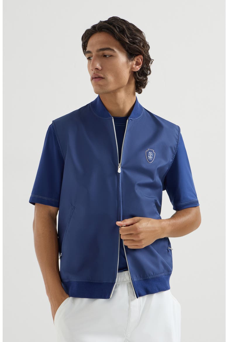 Nylon vest with logo, Main, color, Avio Blue