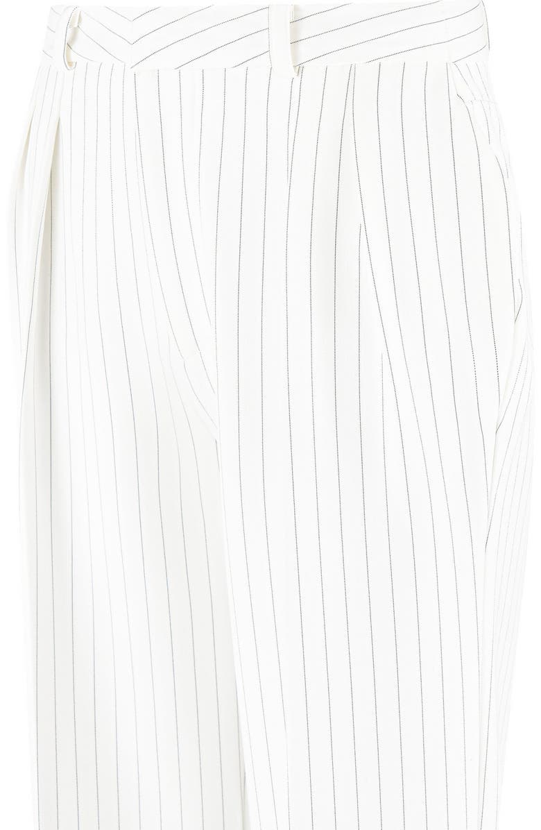 Manière De Voir Julie Pinstripe Twin Pleat Tailored Trousers, Alternate, color, White