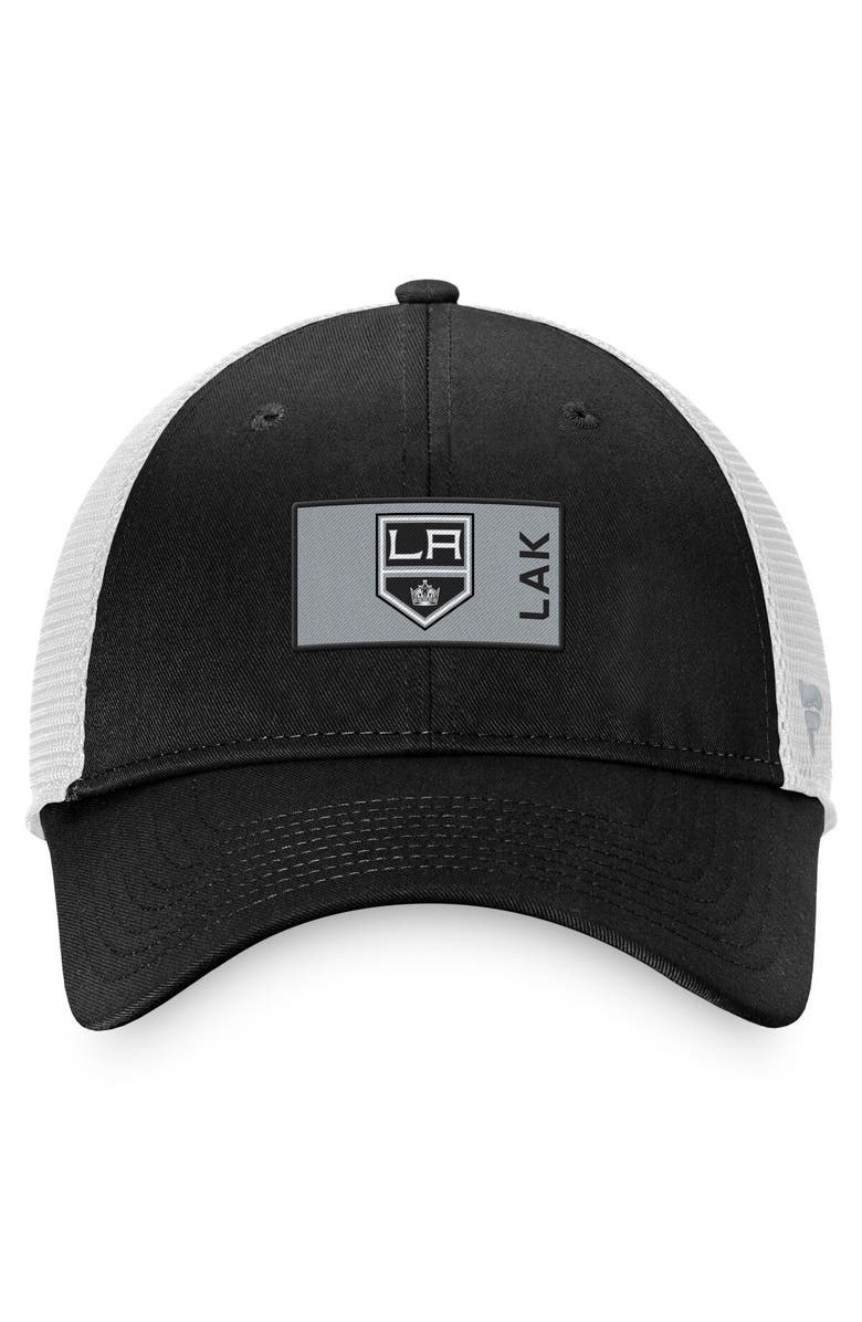 FANATICS Men's Fanatics Branded Black/White Los Angeles Kings Authentic Pro Rink Trucker Snapback Hat, Alternate, color, Black