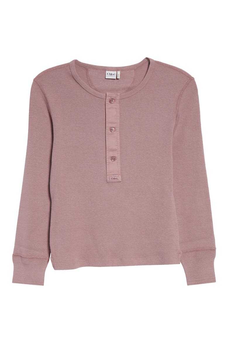 Rib Organic Cotton Henley, Alternate, color, BLUSHY PURPLE