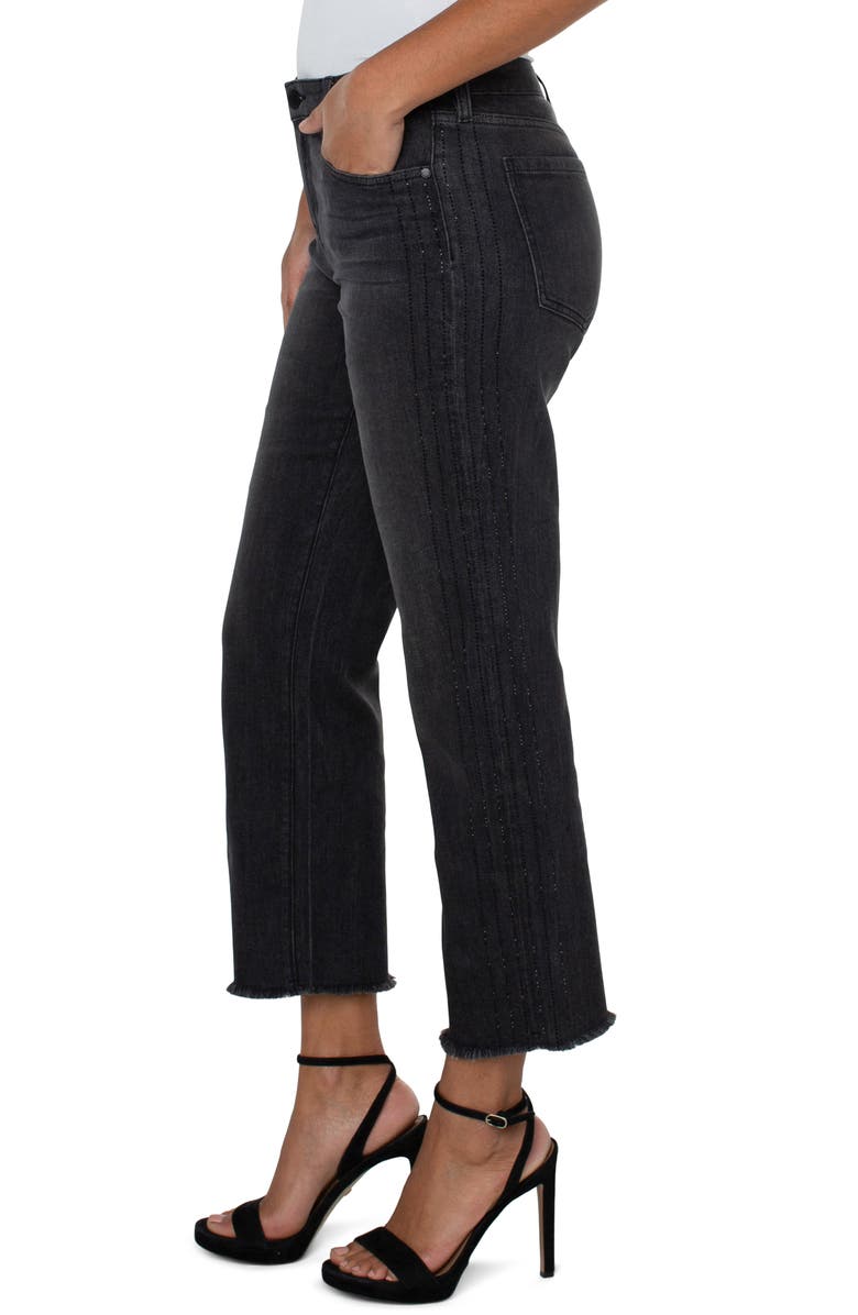 Liverpool Los Angeles Kennedy Ripped Fray Hem Crop Straight Leg Jeans, Alternate, color, 