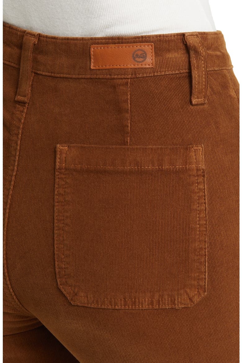 Anisten Patch Pocket High Waist Corduroy Flare Pants, Alternate, color, CARAMEL