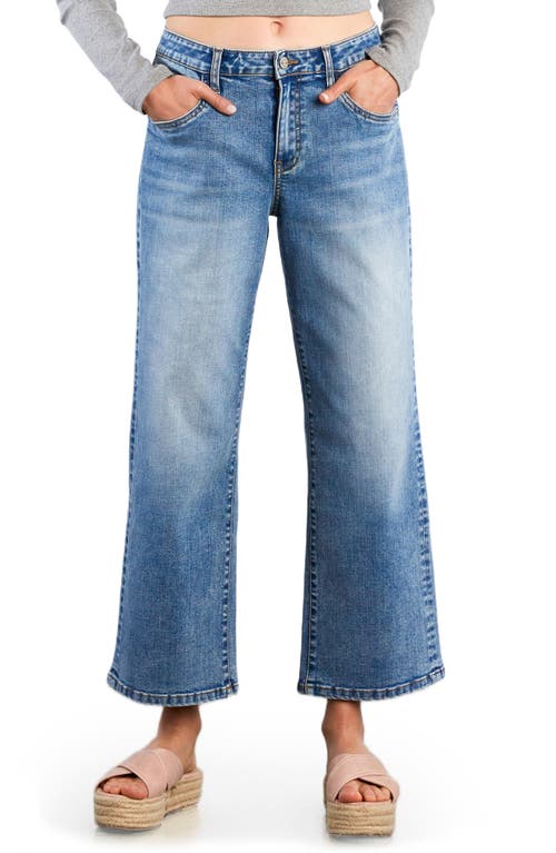Hint Of Blu High Waist Ankle Relaxed Straight Leg Jeans In Blue
