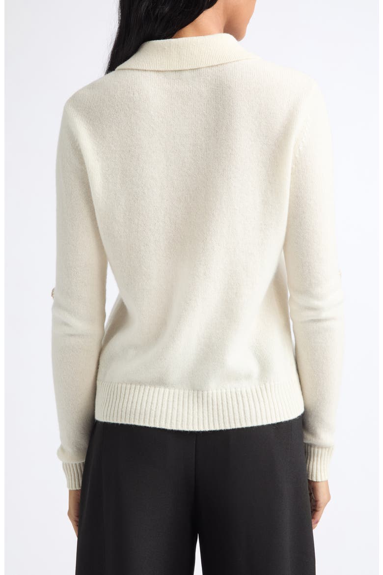Embellished Shell Appliqué Cardigan, Alternate, color, CREAM
