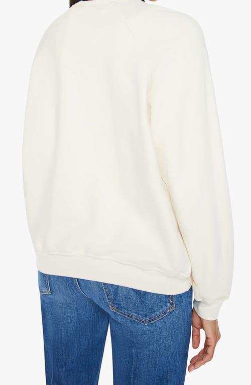 Mother The Biggie Concert Cotton Graphic Sweatshirt In White