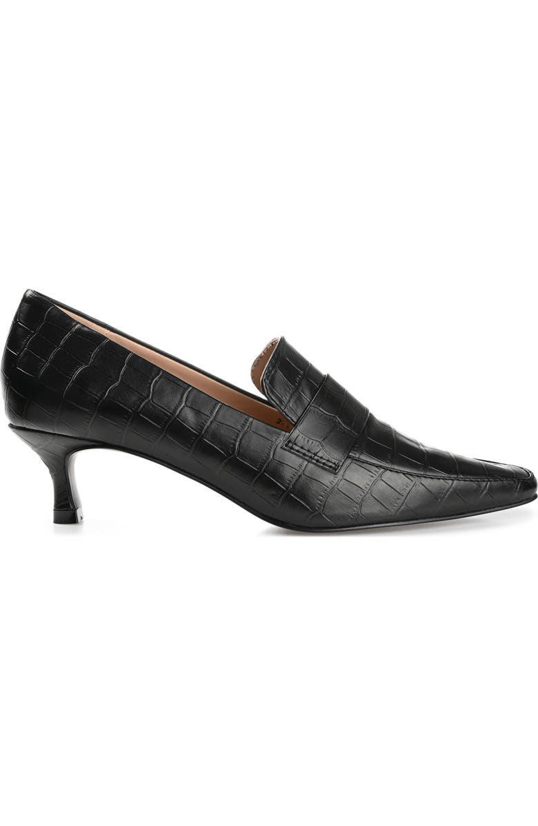 Journee Collection Celina Croc Embossed Loafer Pump - Wide Width Available, Alternate, color, Black