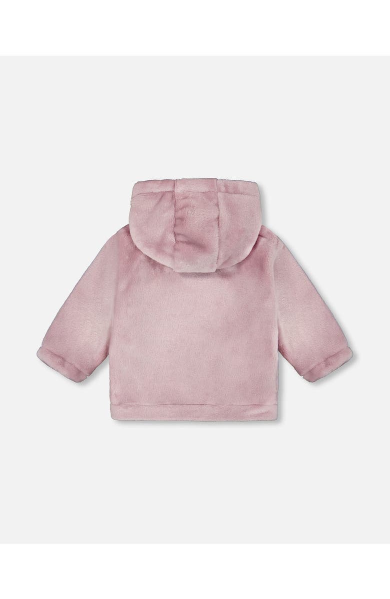 Deux par Deux Hooded Zip Plush Jacket, Alternate, color,