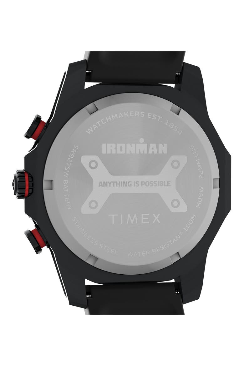 IRONMAN® Adrenaline PU Strap Chronograph Watch, 48mm, Alternate, color, BLACK