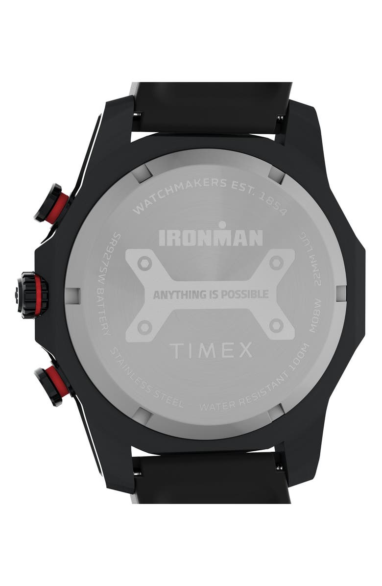 Timex<sup>®</sup> IRONMAN<sup>®</sup> Adrenaline PU Strap Chronograph Watch, 48mm, Alternate, color, Black