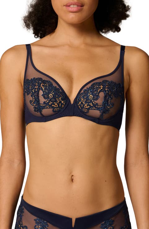 Saga Sheer Underwire Plunge Bra