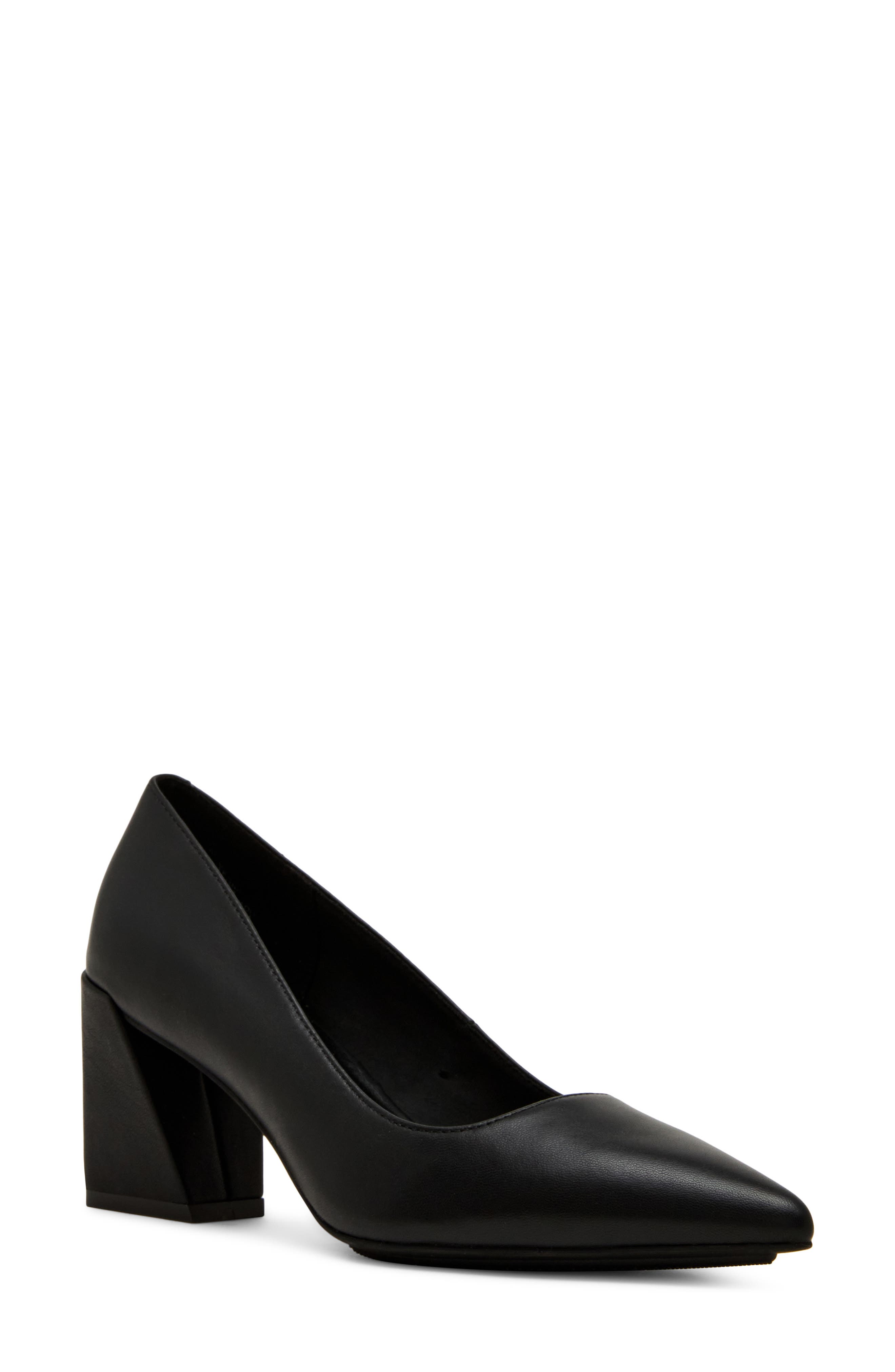 Anne Klein Relena Pointed Toe Pump, Main, color, Black Leather