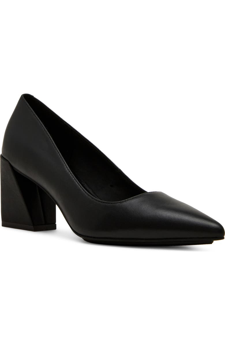 Anne Klein Relena Pointed Toe Pump, Main, color, Black Leather