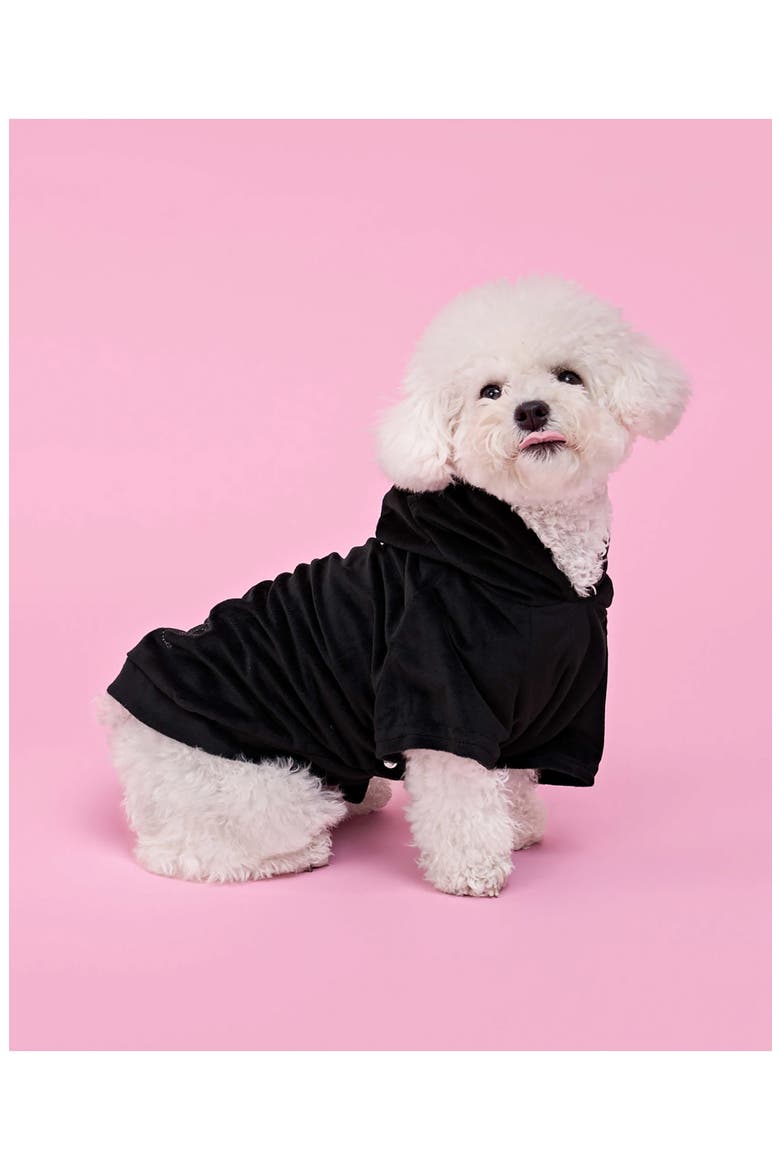 Velour Dog Tracksuit, Alternate, color, BLACK