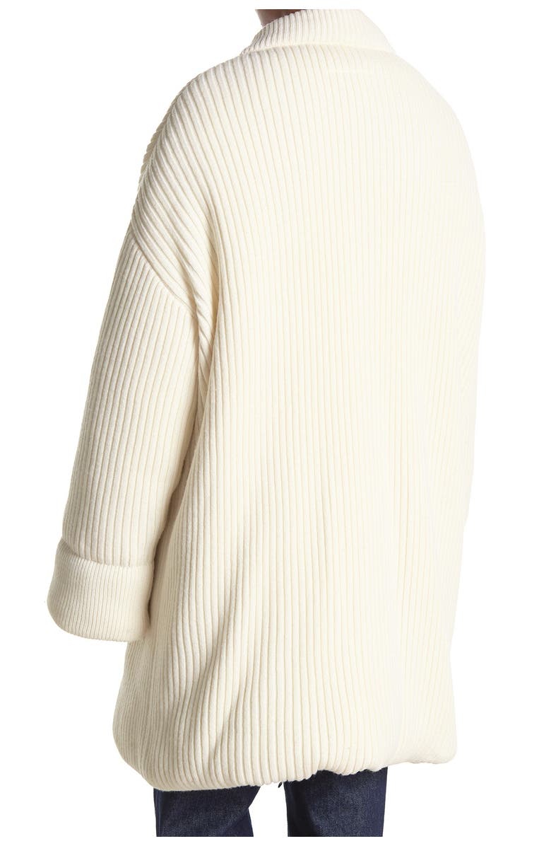Maison Margiela Wool Blend Ribbed Knit Oversized Padded Cardigan, Alternate, color, 