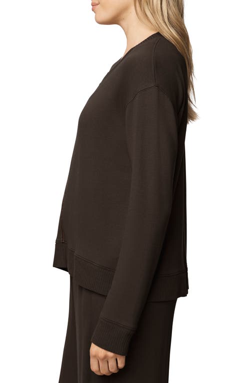 Splendid Supersoft Trim Sweatshirt In Brown