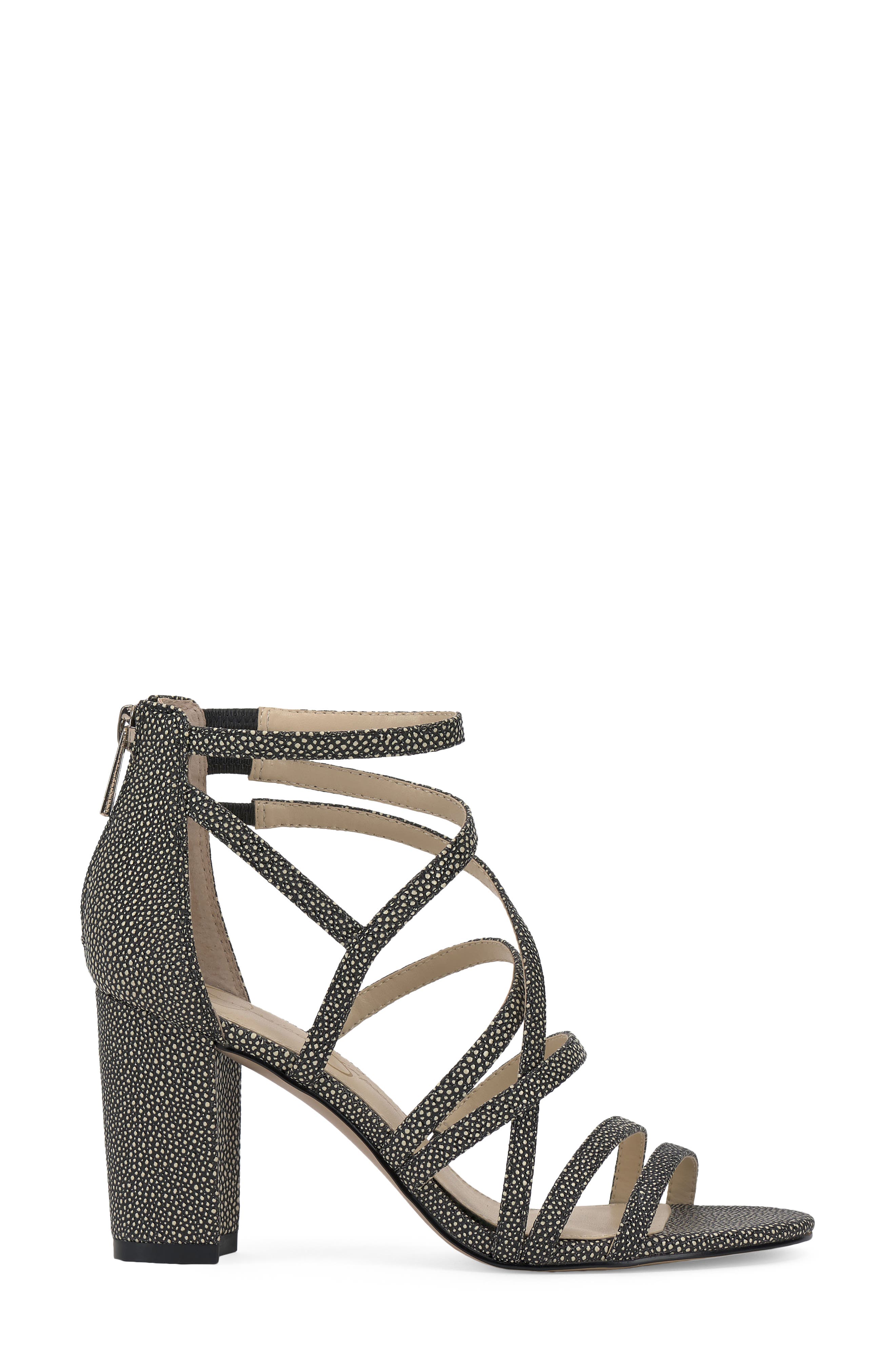 Stassey Cage Sandal, Alternate, color, BLACK/ WHITE
