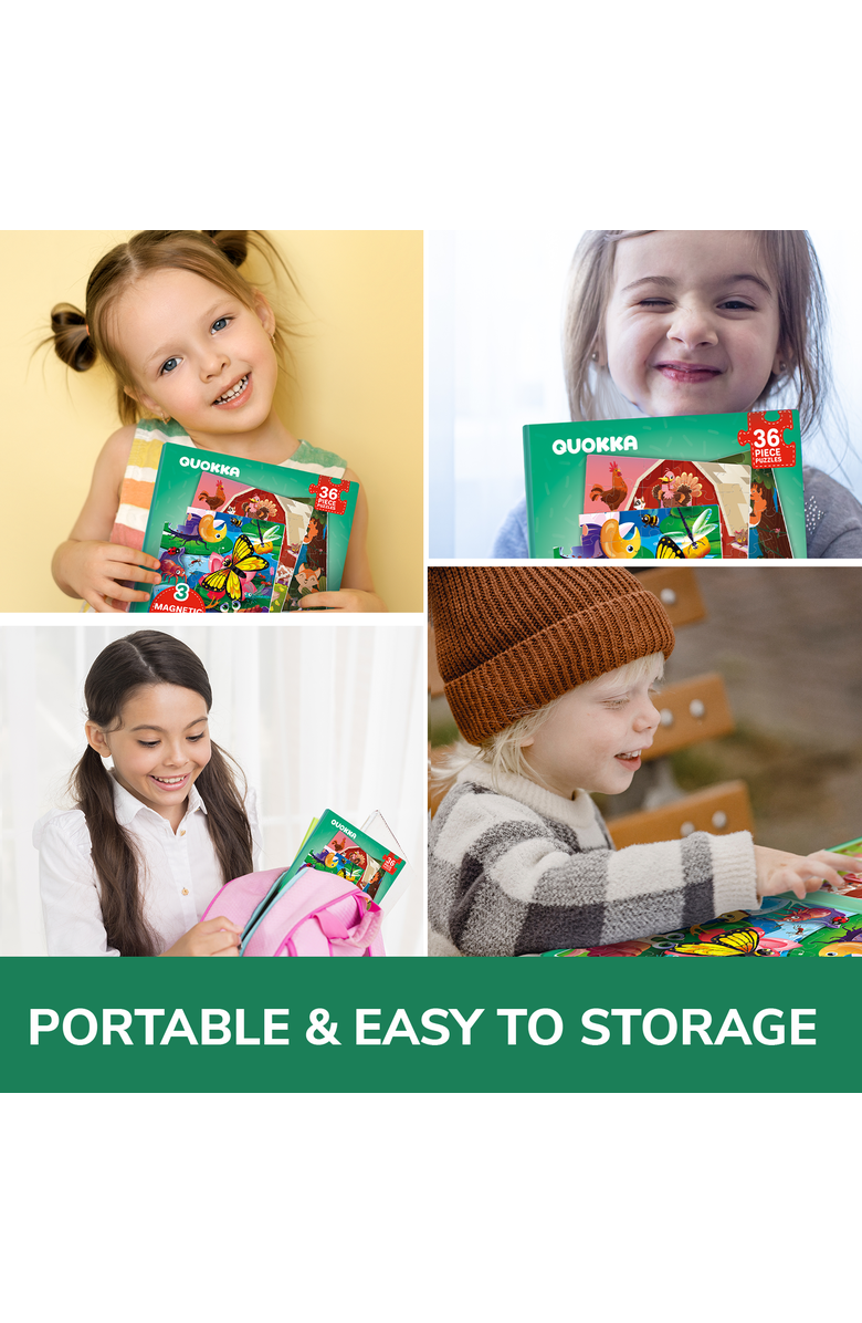 Quokka Magnetic Travel Puzzle Set - Animal, Space, Princess, and Math Puzzles for Kids, Alternate, color, Farm, Bugs, Animal