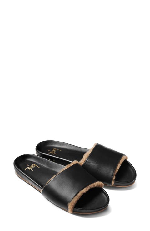 Gallito Genuine Shearling Slide Sandal (Women)