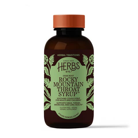 Rocky Mountain Throat Syrup - Supports Throat Wellness - Soothing Lung Health Support - Supports Sinus, Throat, Bronchiole & Lung Health - Gluten-Free & Vegan - 4 fl oz