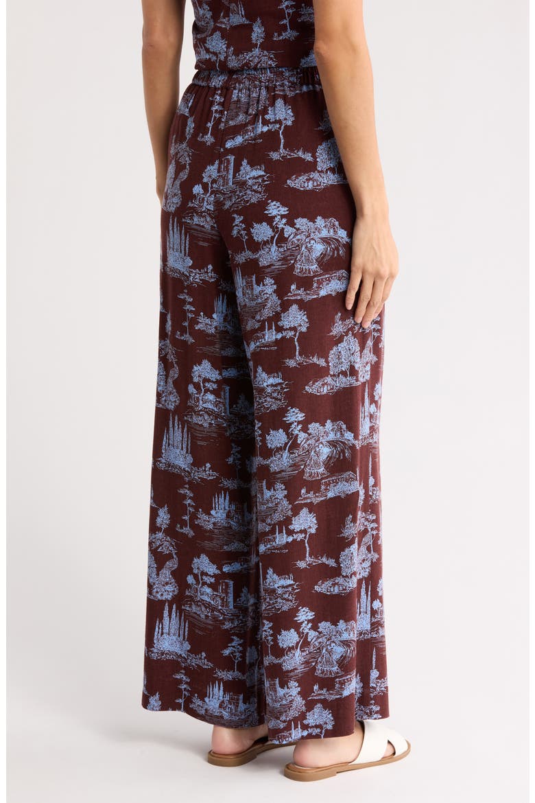 Cassie Wide Leg Pants, Alternate, color, TOTALLY TOILE/CHOCOLATE