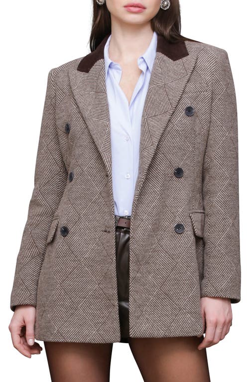 Avec Les Filles Basket Weave Doubled Breasted Blazer