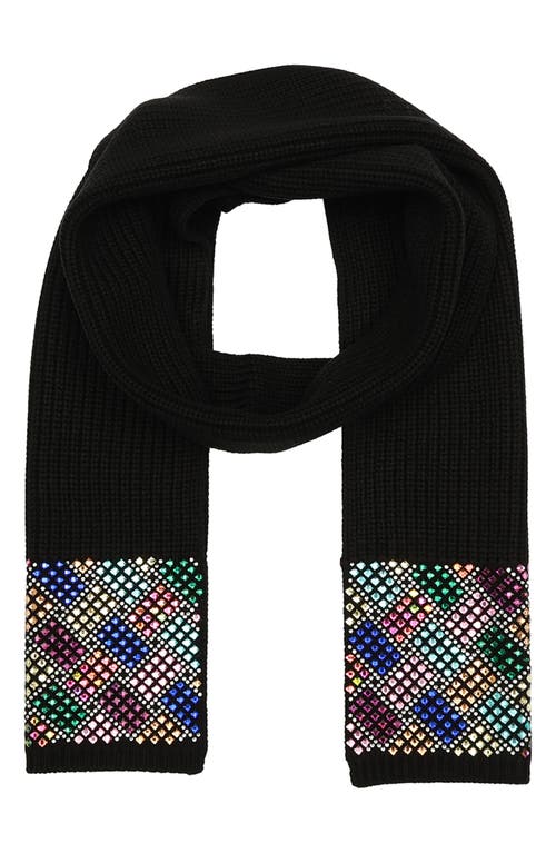Kurt Geiger London Crystal Embellished Scarf In Black