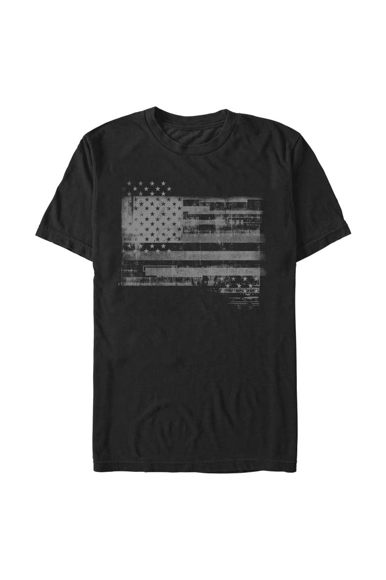 Men's Monochromatic American Flag Short Sleeve Graphic T-shirt, Main, color, Black