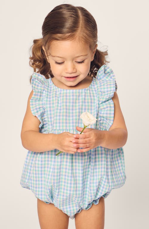 Petite Plume Ruffle Romper In White Multi